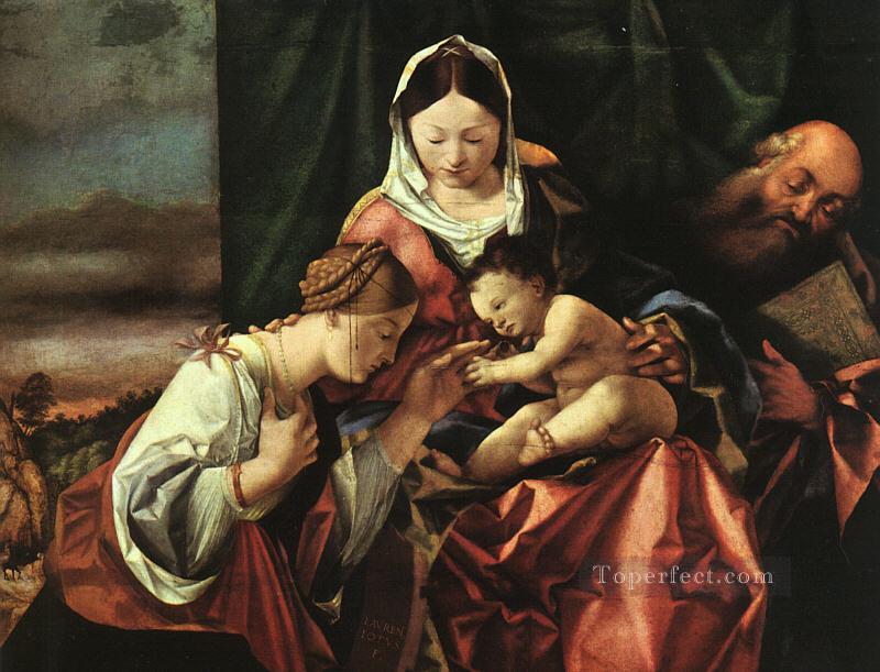 聖カタリナの神秘的な結婚 ルネッサンス ロレンツォ・ロット油絵